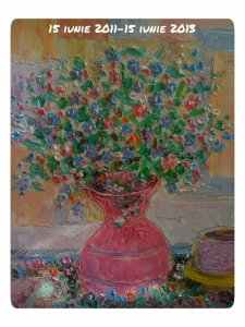 tablou cu myosotis pers