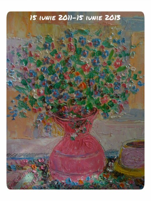 tablou cu myosotis pers