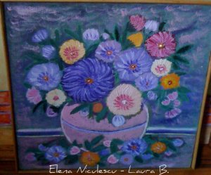 tablou flori de toamna in vaza roz 2012